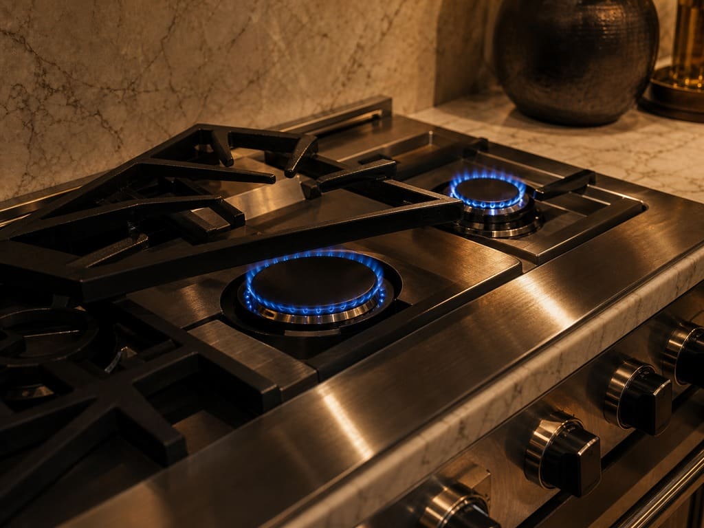 Viking sealed-burner gas cooktop repaired in a Belmont home